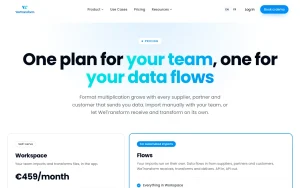 WeTransform pricing page homepage screenshot, productivity & writing AI tool