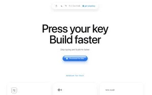 Wisprkey homepage — screenshot of the audio & voice AI tool, 2026-10-02