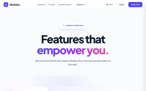 Wobbio features page — screenshot of the productivity & writing AI tool, 2026-10-02