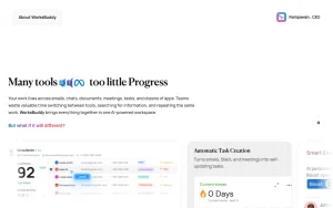 WorksBuddy homepage page homepage screenshot, productivity & writing AI tool