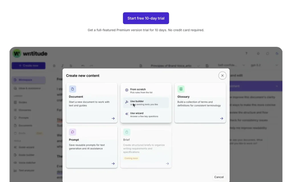 Writitude homepage — screenshot of the productivity & writing AI tool, Oct 2, 2026