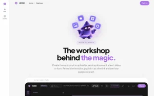 WZRD features page — screenshot of the productivity & writing AI tool, 2026-10-02