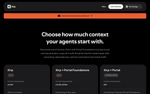 Xirp pricing page with plans and prices — screenshot of the coding AI tool, 2026-10-02