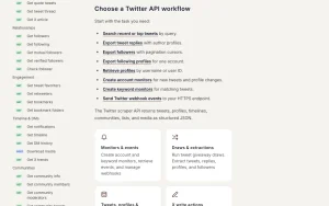 Xquik api_docs page homepage screenshot, productivity & writing AI tool