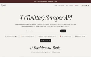 Xquik homepage page homepage screenshot, productivity & writing AI tool