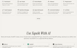 Xquik homepage page homepage screenshot, productivity & writing AI tool