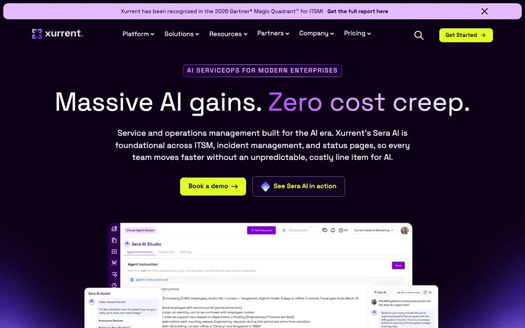 Xurrent Startseite – Screenshot des KI-Tools produktivität & schreiben, Oct 2, 2026