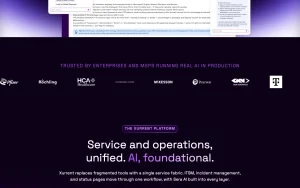 Xurrent homepage — screenshot of the productivity & writing AI tool, 2026-10-02