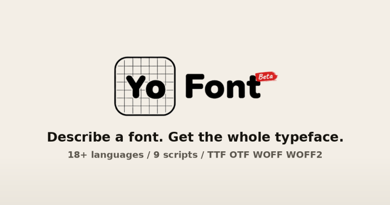 YoFont homepage screenshot, image generation AI tool