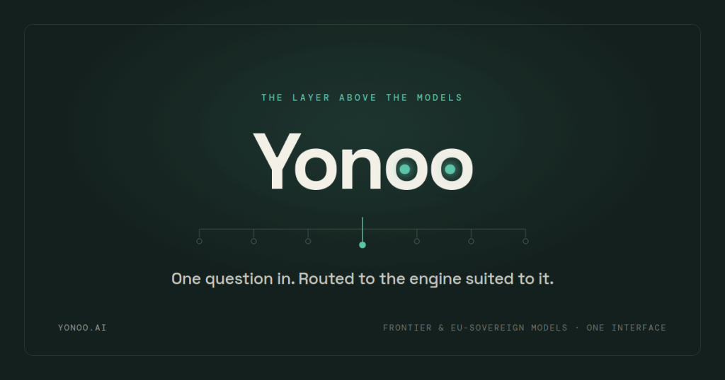 Yonoo homepage screenshot, chat assistants AI tool