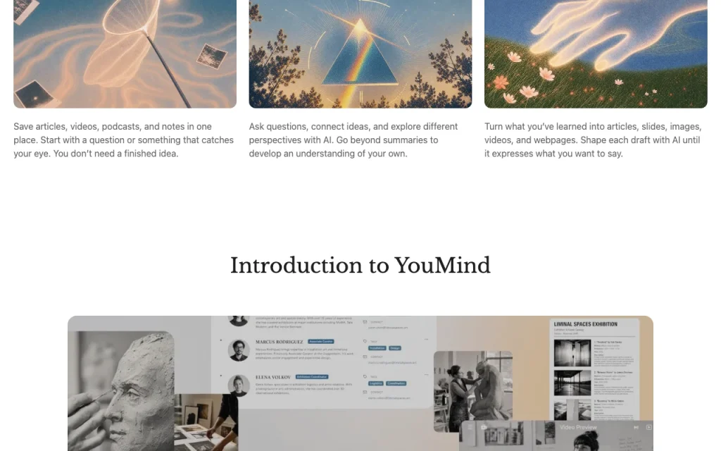 YouMind homepage — screenshot of the productivity & writing AI tool, Oct 2, 2026