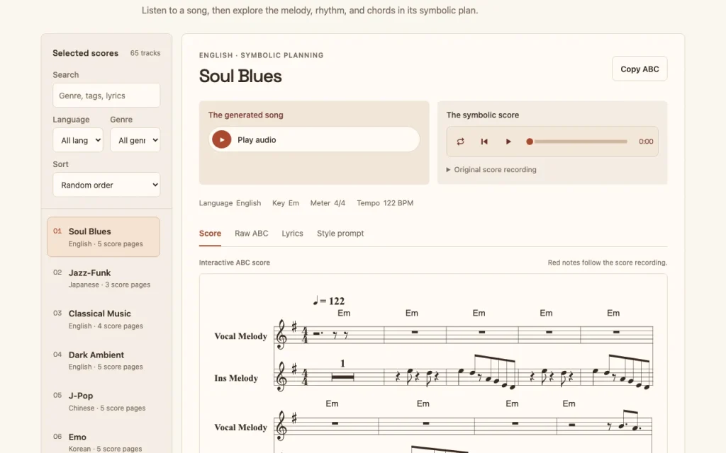 YuE2 Startseite – Screenshot des KI-Tools audio & sprache, Oct 2, 2026