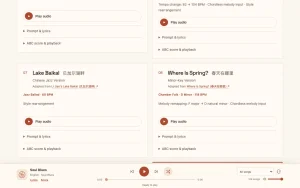 YuE2 homepage — screenshot of the audio & voice AI tool, 2026-10-02
