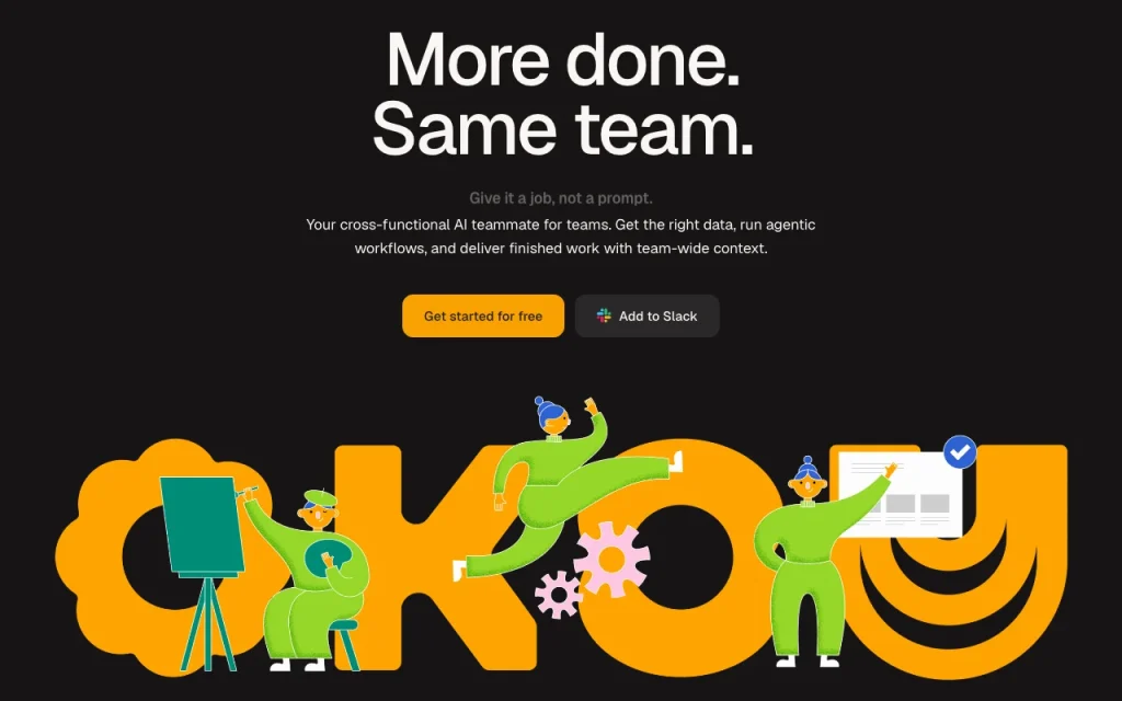 Okou (formerly VM0) Startseite – Screenshot des KI-Tools produktivität & schreiben, Oct 1, 2026