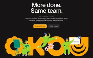 Okou (formerly VM0) homepage page homepage screenshot, productivity & writing AI tool