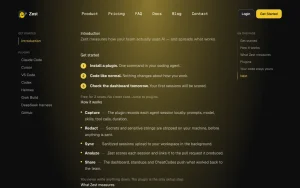 Zest documentation — screenshot of the coding AI tool, 2026-10-02