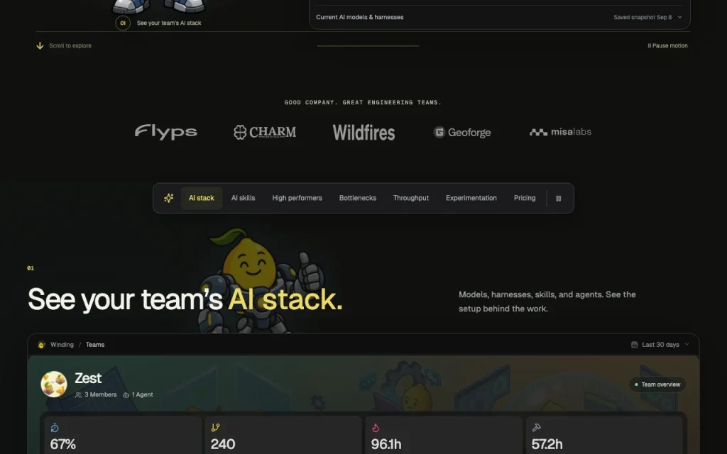 Zest homepage — screenshot of the coding AI tool, Oct 2, 2026