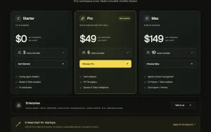 Zest pricing page with plans and prices — screenshot of the coding AI tool, 2026-10-02