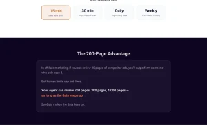 ZooData homepage — screenshot of the research & search AI tool, 2026-10-01