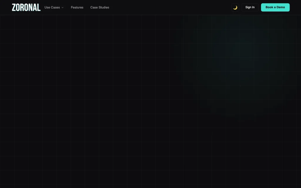 Zoronal homepage screenshot, productivity & writing AI tool